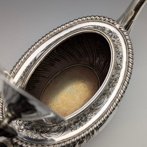 Circa 1890 British antique silver plate tea set, 3 piece set, W&G Sissons